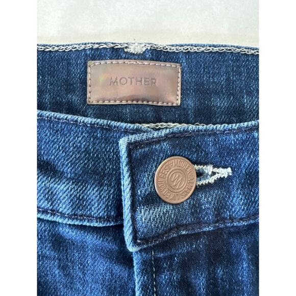 MOTHER The Insider Crop Denim Jean Step Fray Sake To Me Size 25 - Picture 8 of 9
